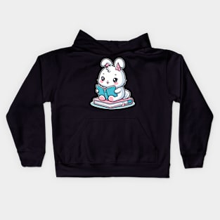 Cute rabbit reading book Kids Hoodie